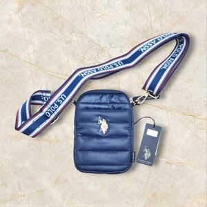 U.S. Polo Assn. Blue Belt Bag Quilted Design